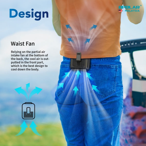 Opolar Rechargeable Personal Portable Waist Clip Fan With Output 5v2a (8000mAh)