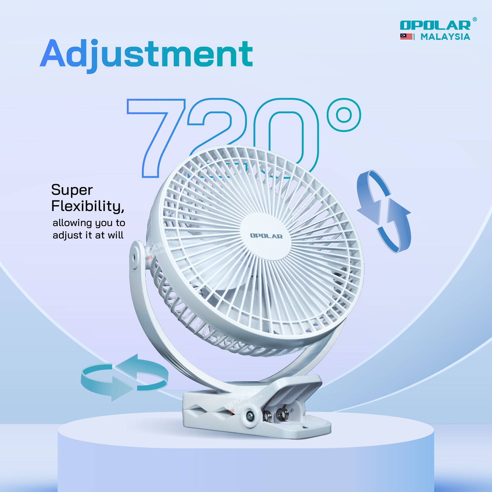 OPOLAR Clip on Fan | 10000 mAh 8 inches