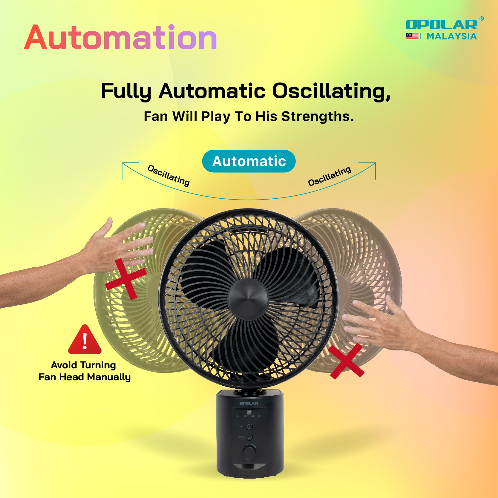 OPOLAR Floor Pedestal Fan with Remote, Oscillating & Timer | 20000mAh 10 inches