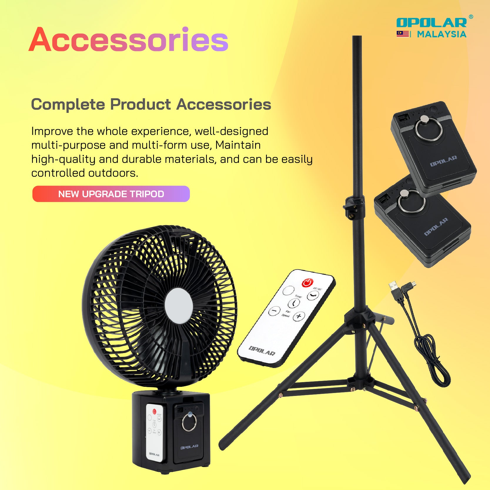 OPOLAR Floor Pedestal Fan with Remote, Oscillating & Timer | 20000mAh 10 inches