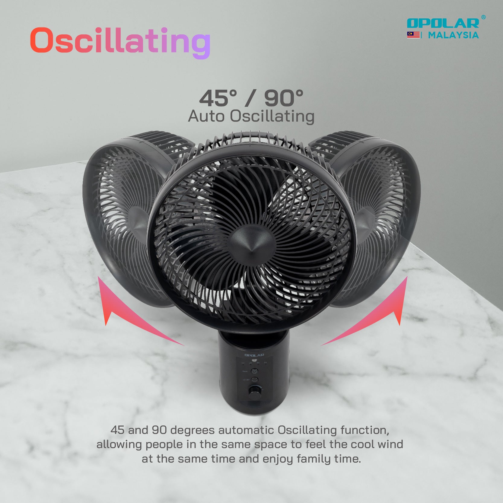 OPOLAR Floor Pedestal Fan with Remote, Oscillating & Timer | 20000mAh 10 inches