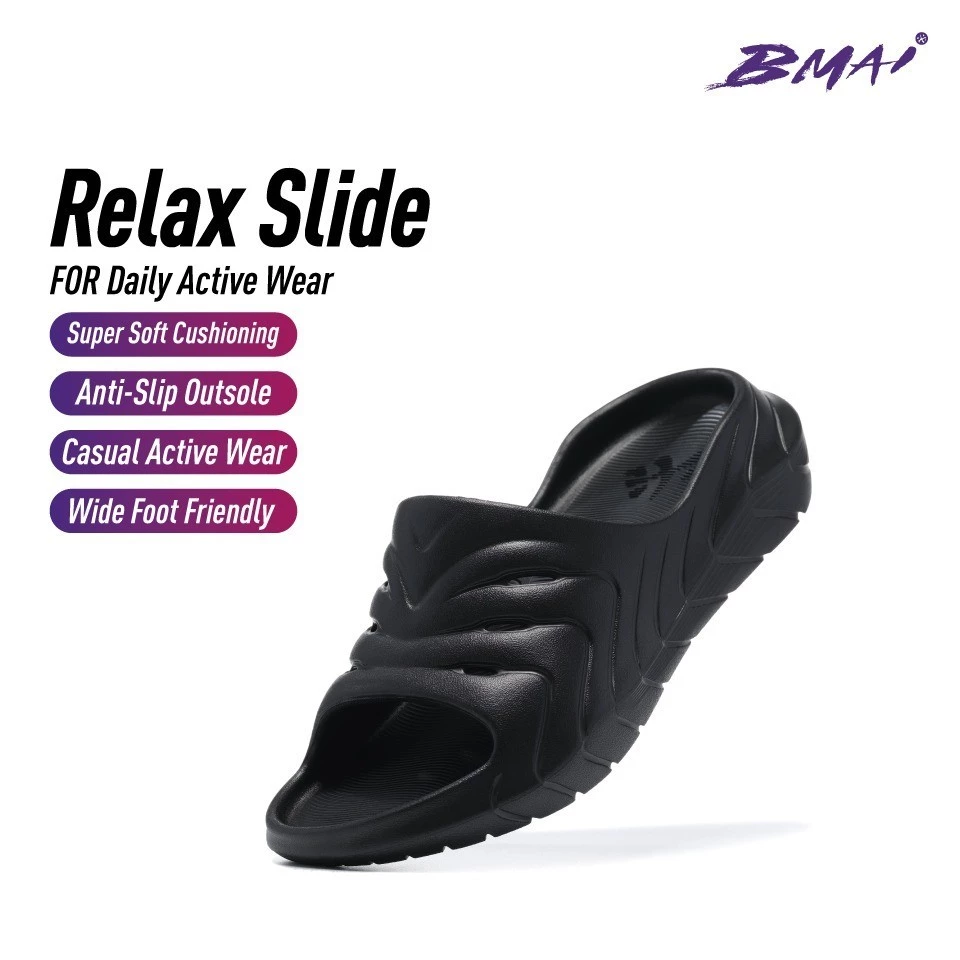 BMAI RELAX UNISEX - BLACK (RECOVERY SANDAL)