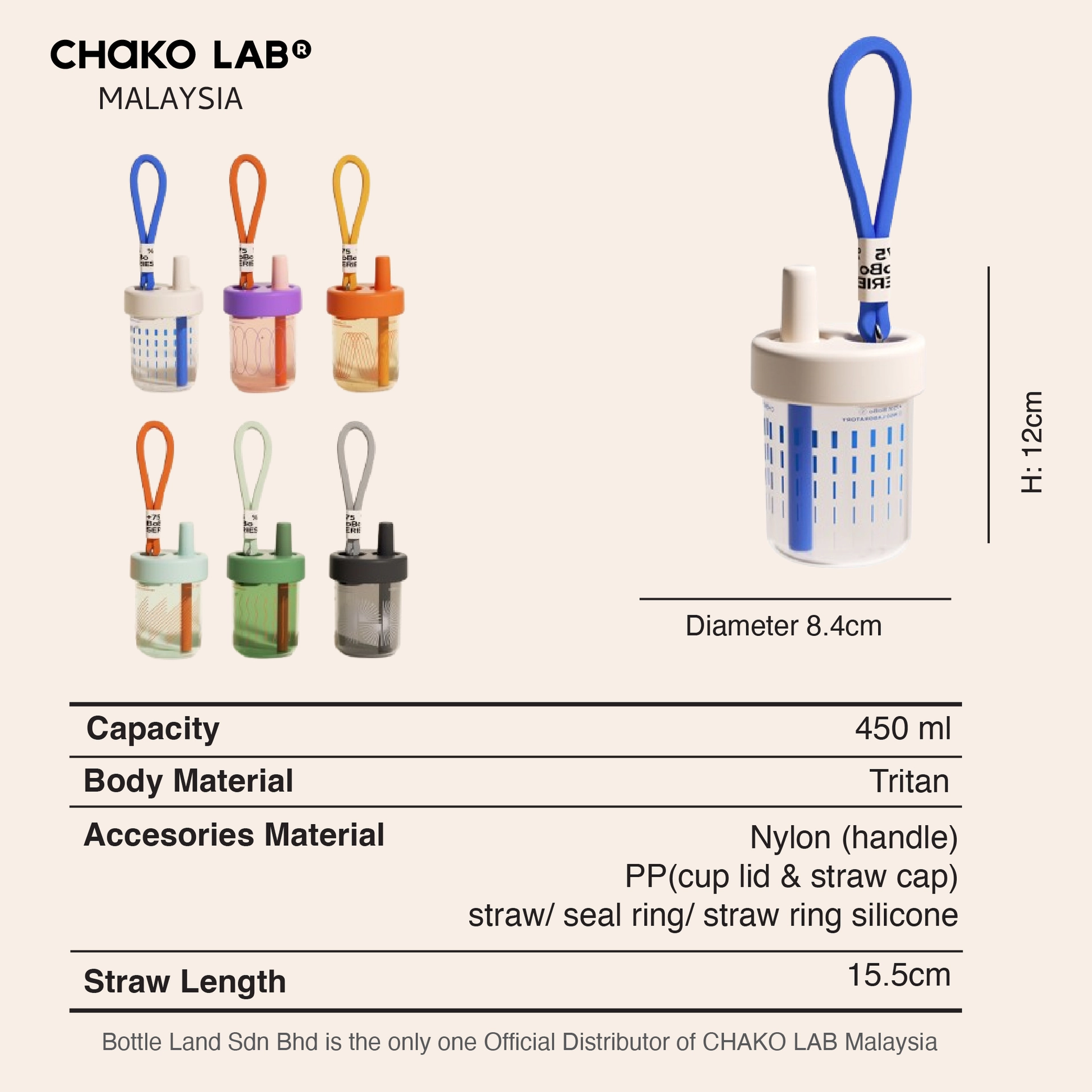 CHAKO LAB Bobo Cup Tritan - Tiffany Blue