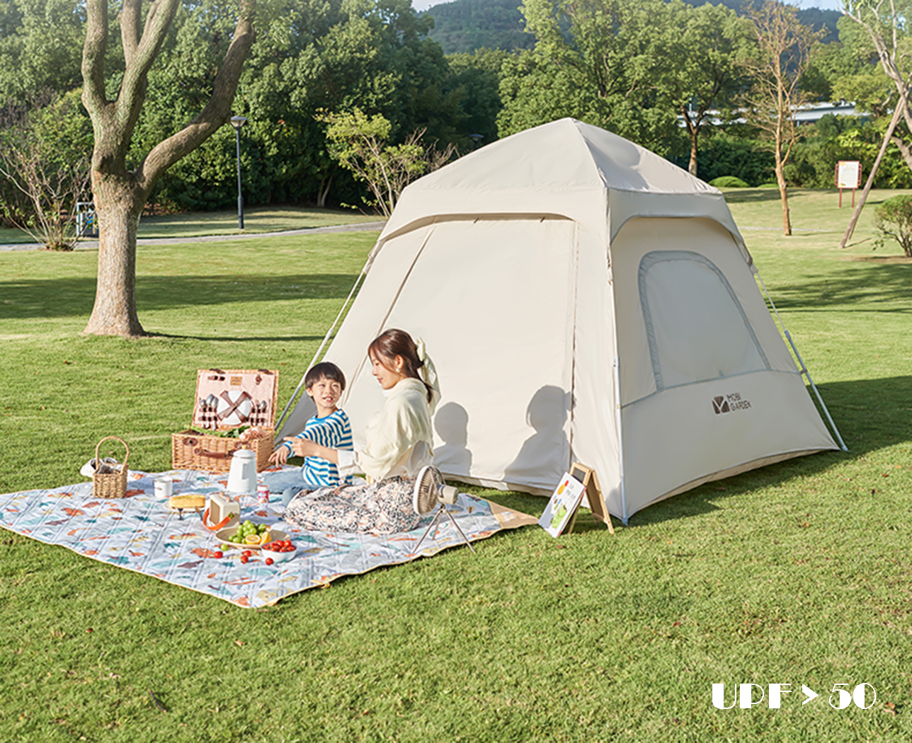 Mobi Garden Ling Dong 180 Space 4 person tent - Milky White