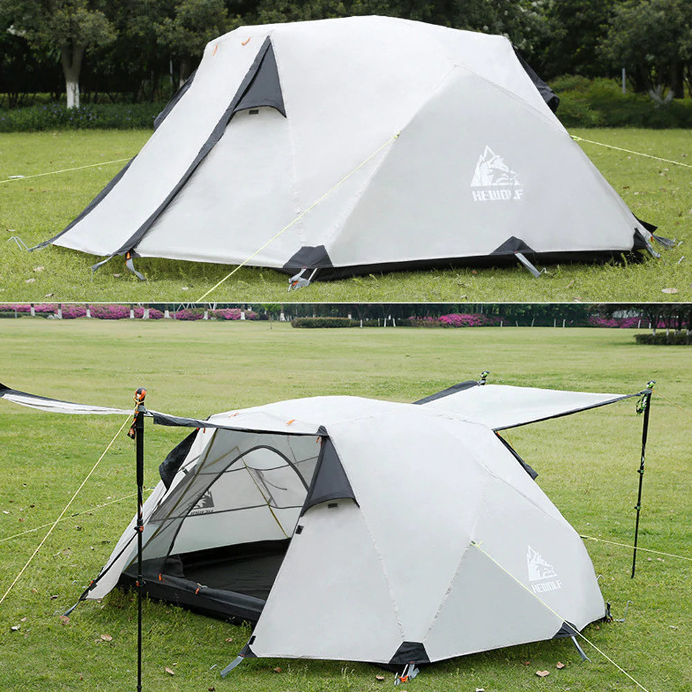 Hewolf 2 Person Camping Tent - Tan