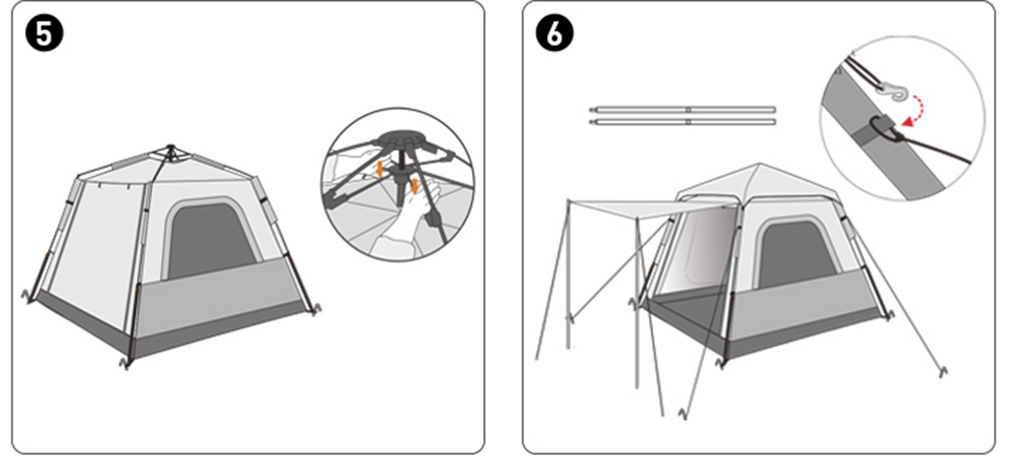 Mobi Garden Ling Dong 180 Space 4 person tent - Milky White