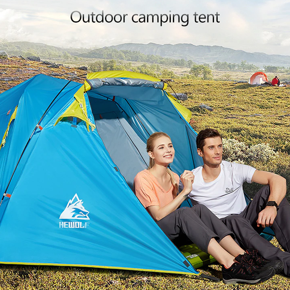 Hewolf Camping Tent 4P - Blue