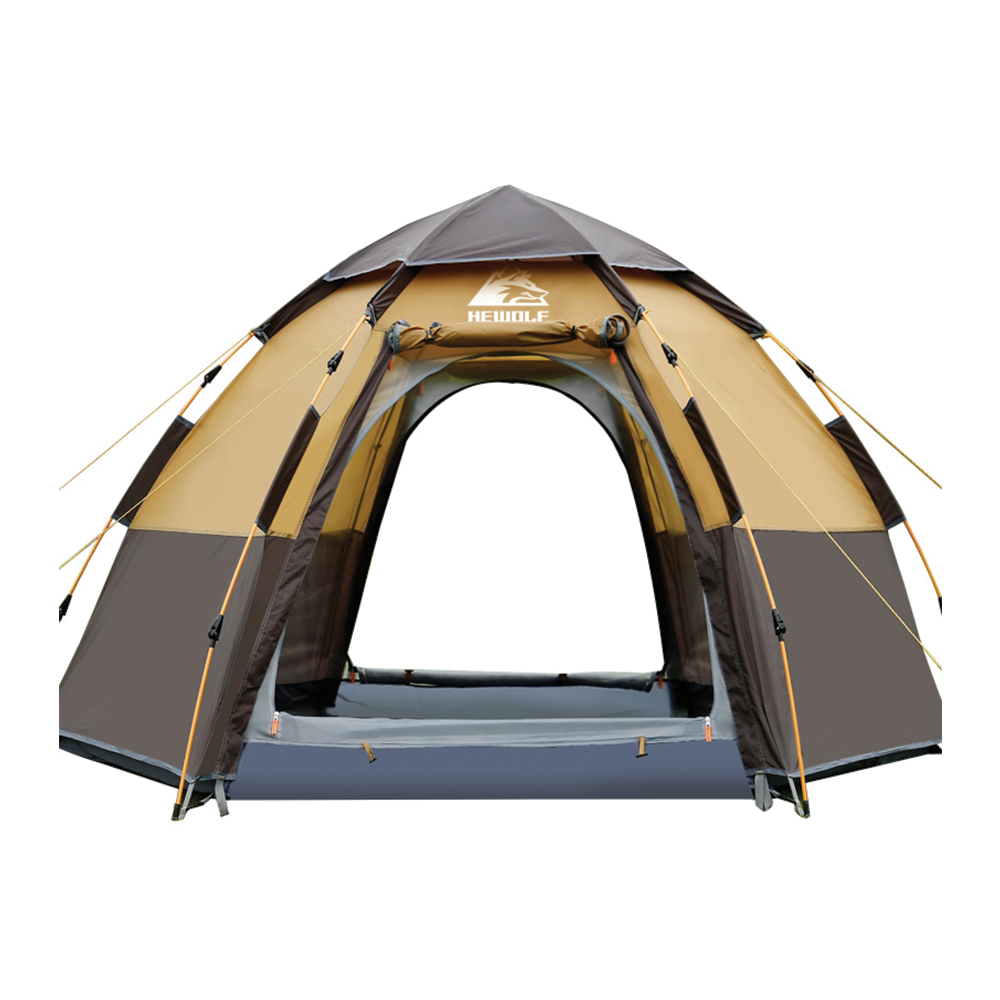 Hewolf 5-8P Outdoor Camping Tent - Camel