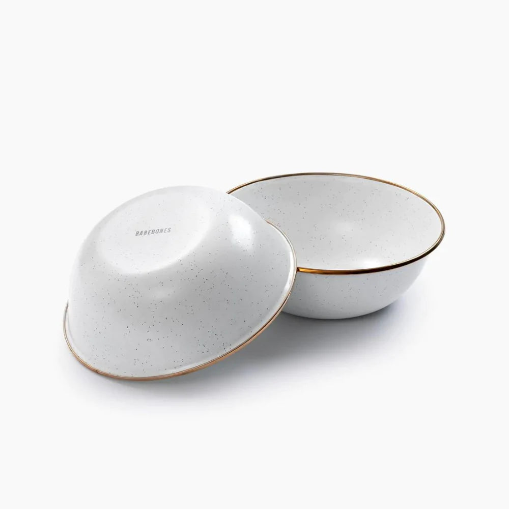 Barebones Enamel Bowl - Set of 2 Eggshell