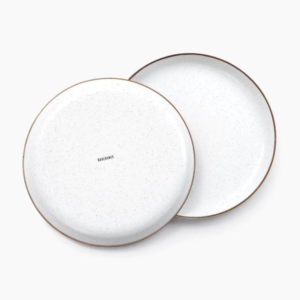 Barebones Enamel Plate Set of 2 - Egg Shell