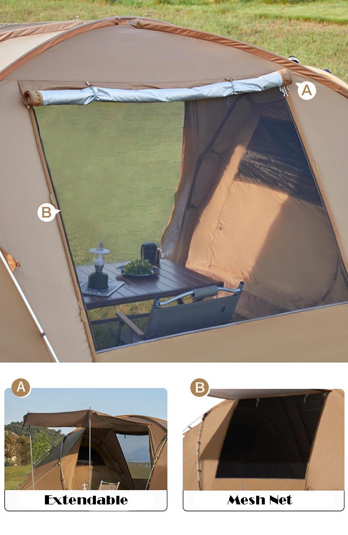 Mobi Garden Shi Jia 4 Oxford Cloth 3-4 person tent - Khaki