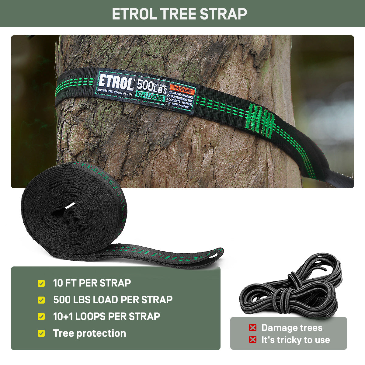 Etrol Toucan Hammock 2 person - Green