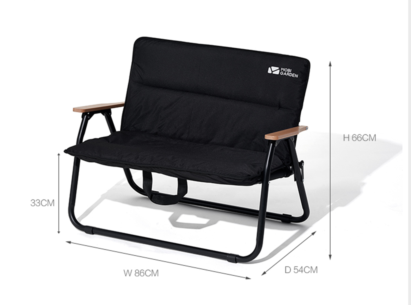 Mobi Garden Yun Mu Double Chair - Black