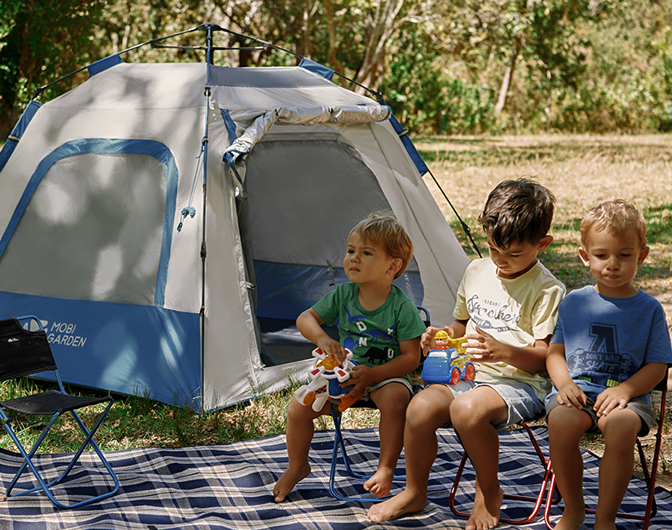 Mobi Garden Ling Dong 145 Space 4 person tent - Sky Blue