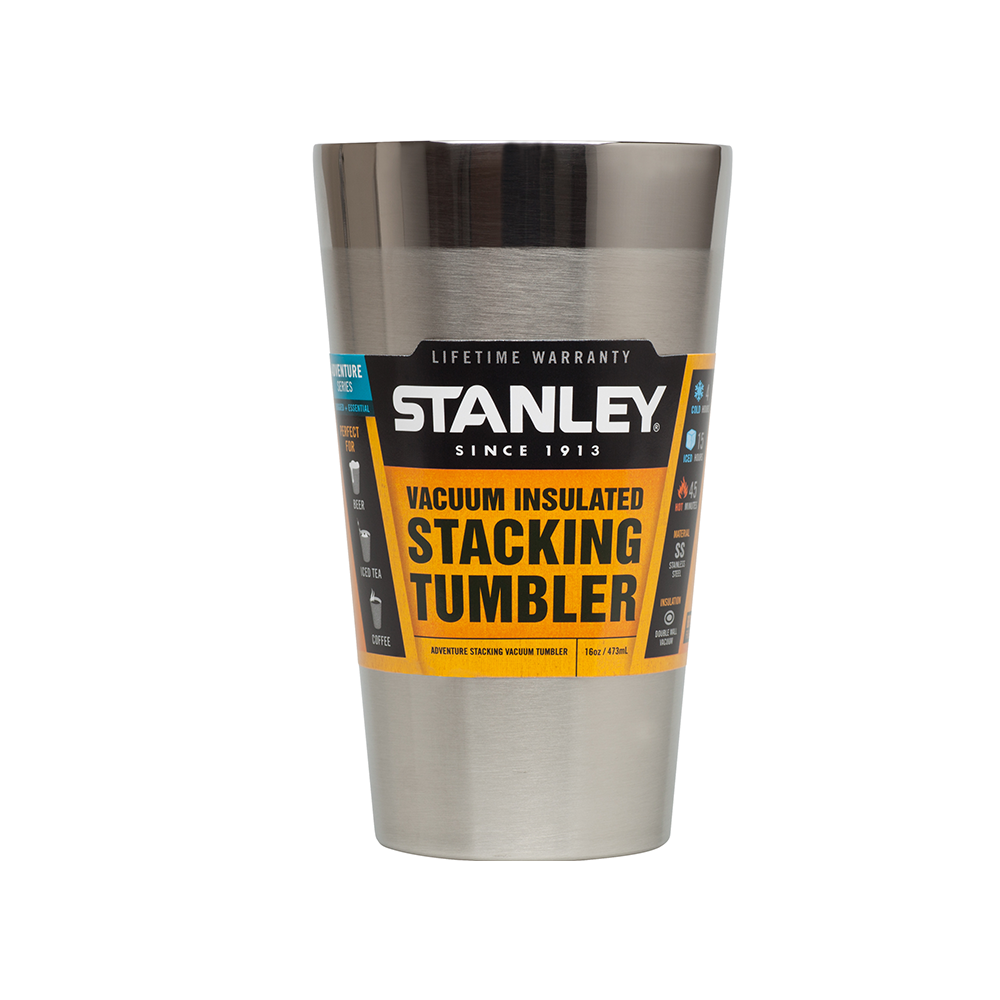 Stanley Vacuum Insulated Stacking Tumbler Stainless Steel Pint Drinking Cup  473ml 16oz Orange