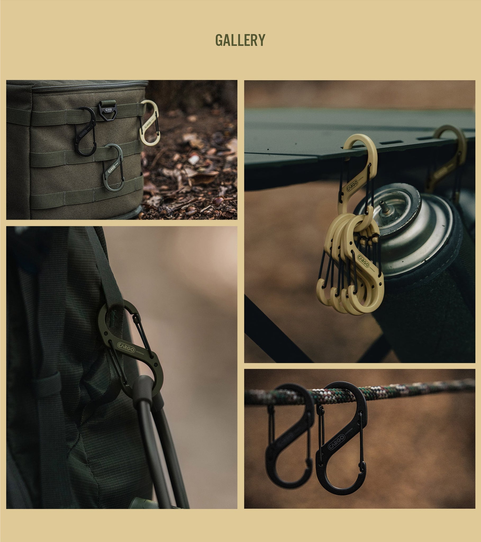 Cargo Container Hard Karabiner L - Khaki