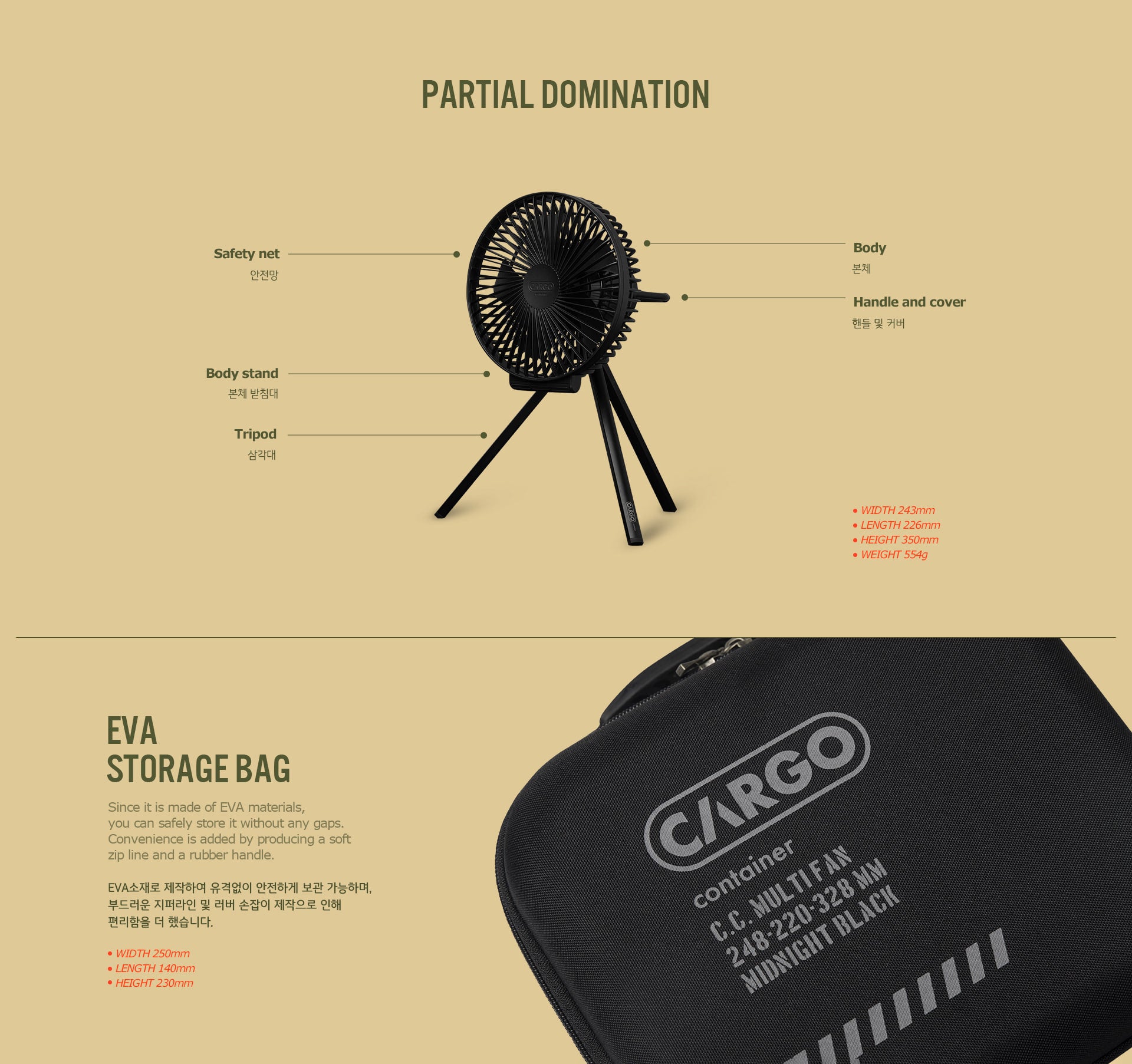 Cargo Container Multi Fan - Black