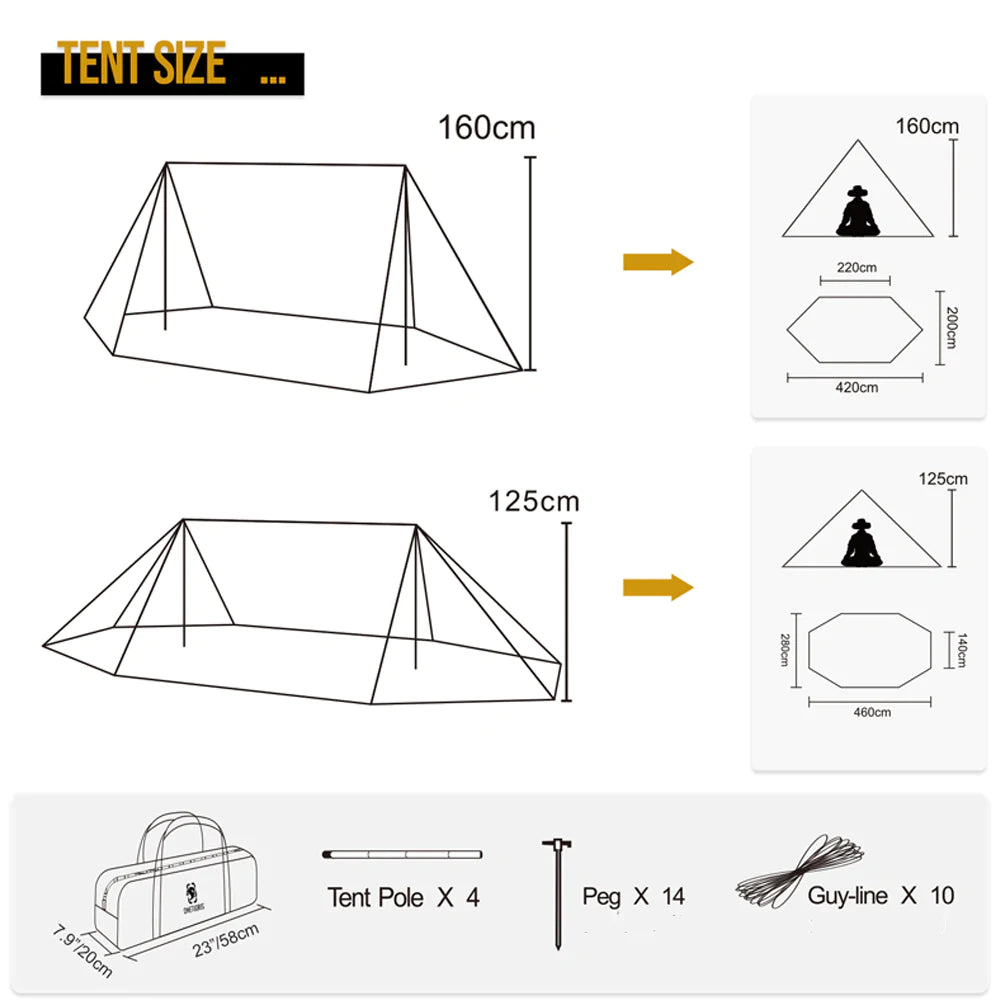 OneTigris Roc Shield Bushcraft 2-3 person Tent