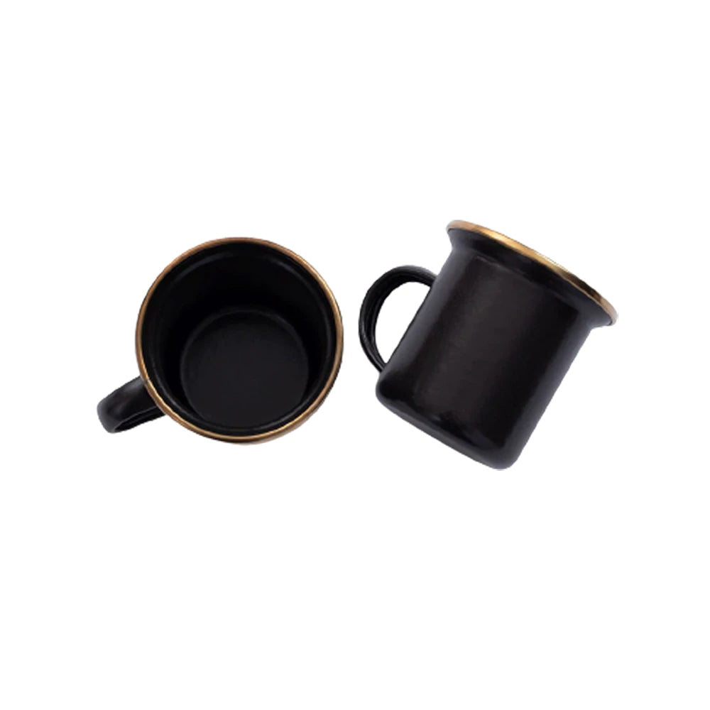 Barebones Enamel Espresso Cup Charcoal - Set of 2
