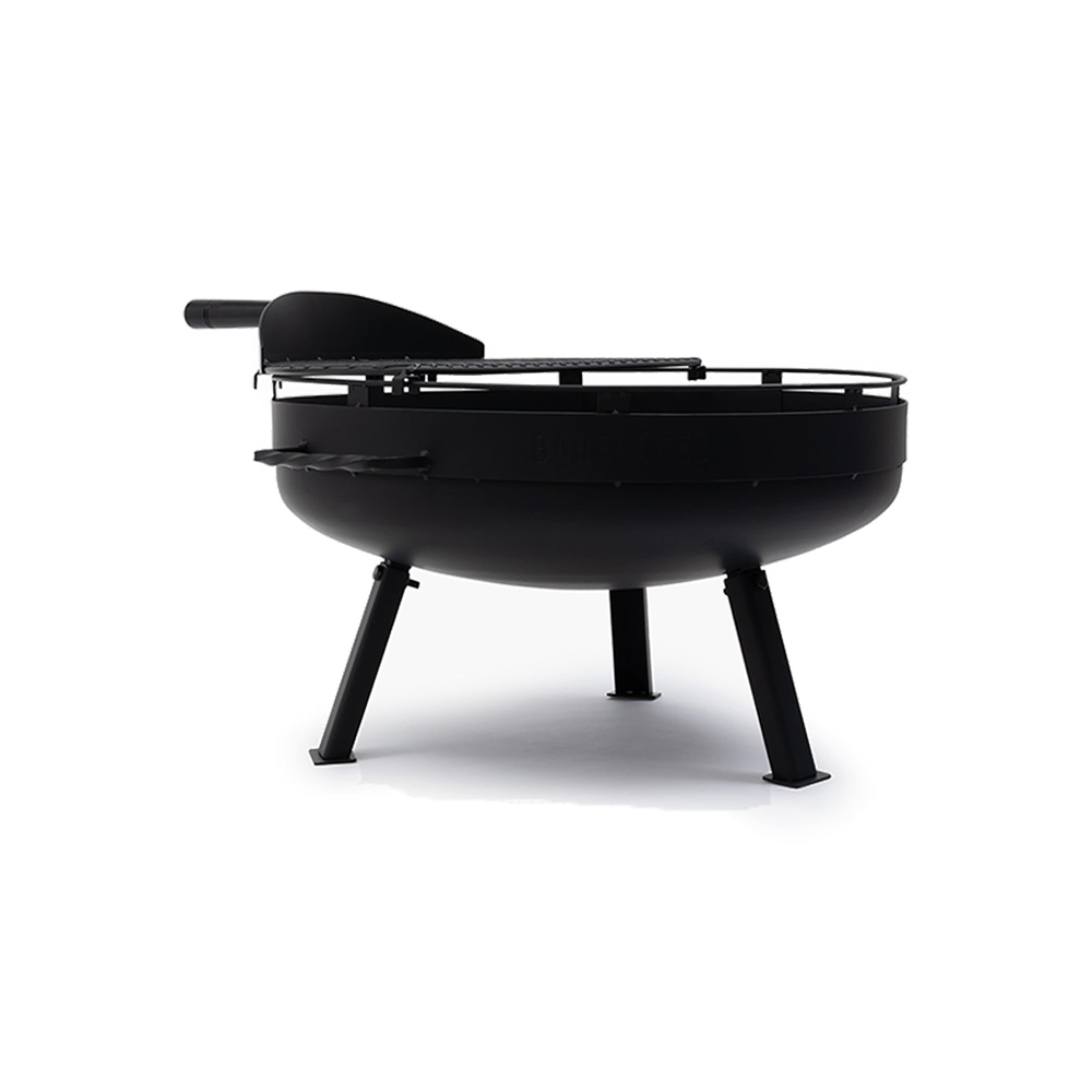 Barebones Cowboy Fire Pit Grill - 23'' (side view)