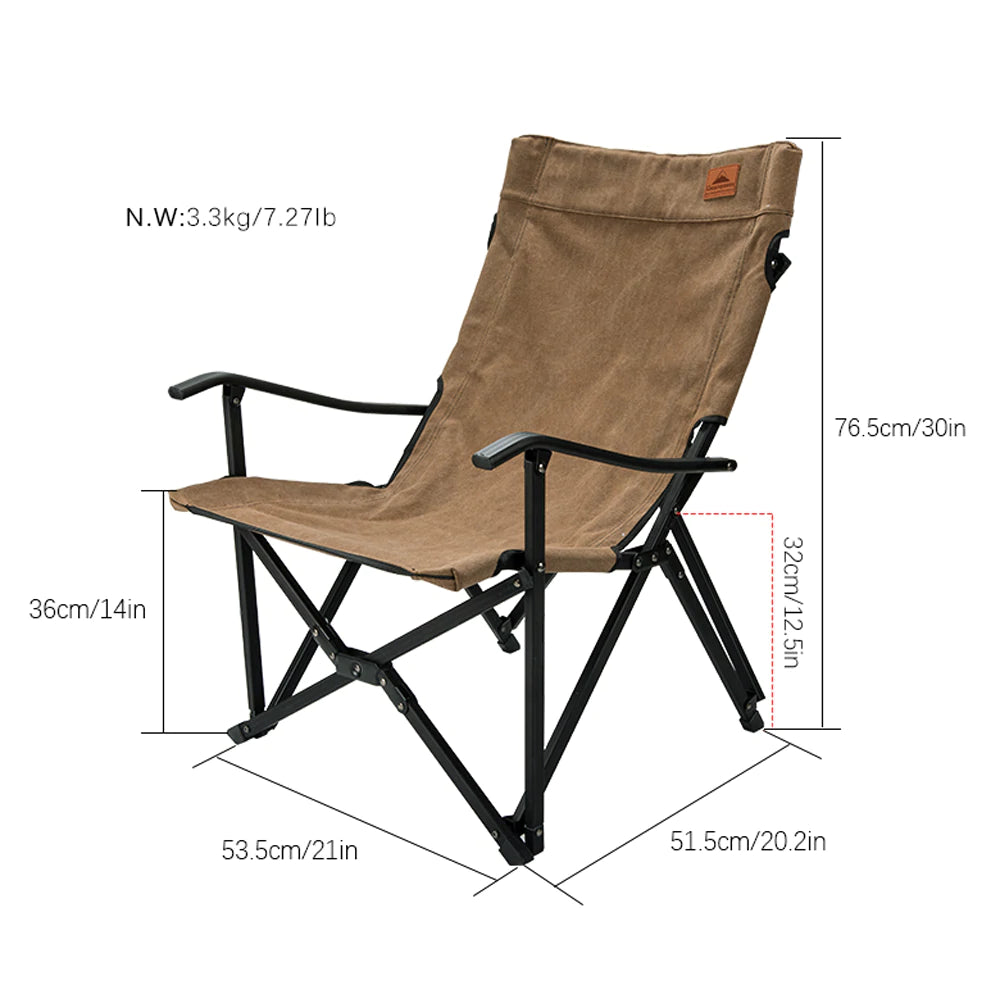 Campingmoon Foldable Camping Chair - Khaki