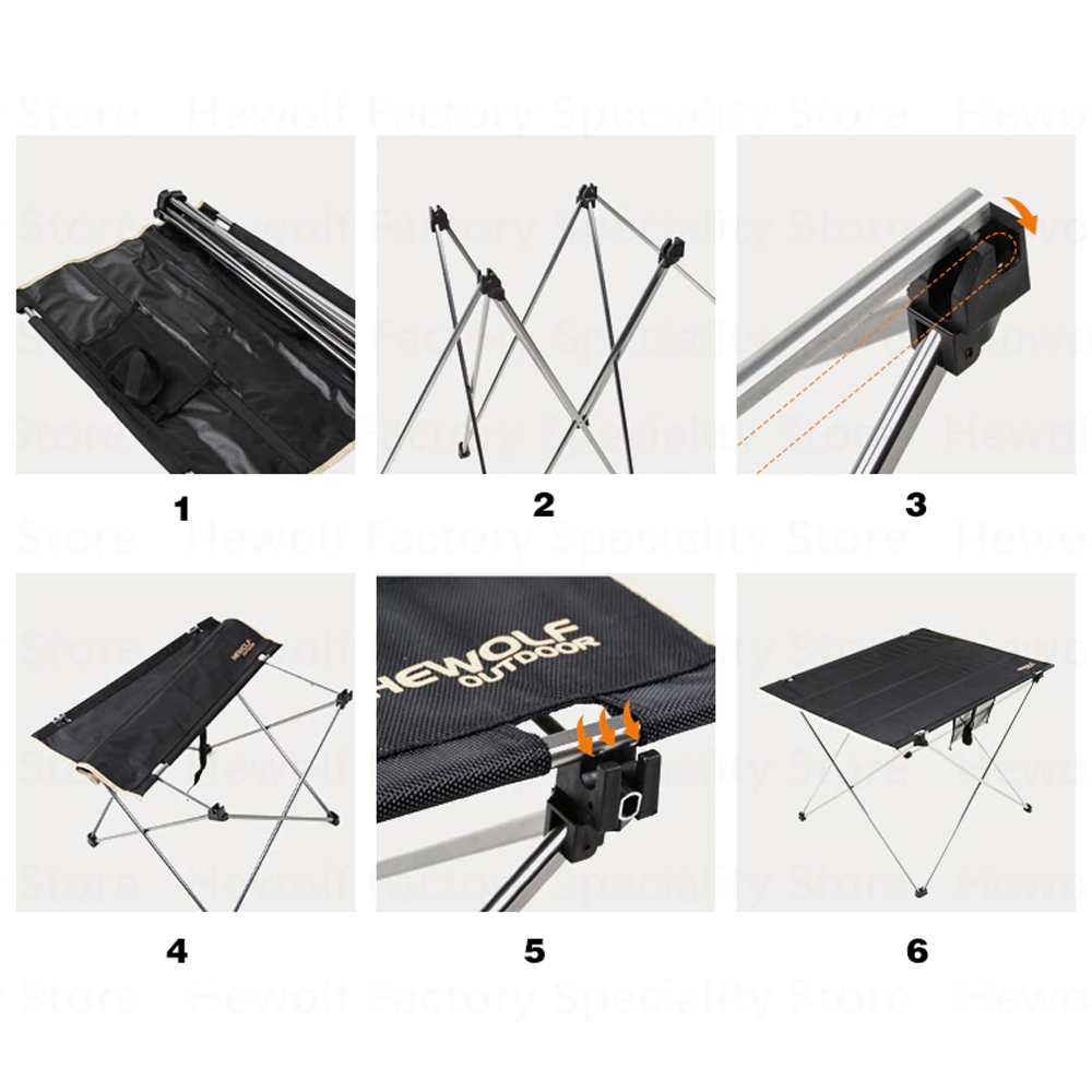 Assembly Instructions - Hewolf Ultralight Foldable Table Black