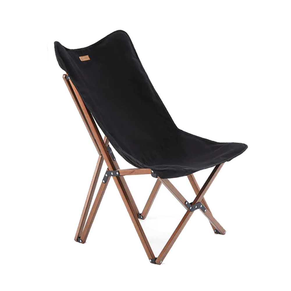 Hewolf Foldable Wooden Chair Black - Large