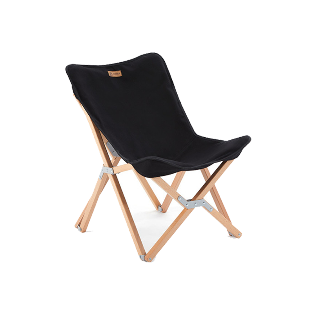 Hewolf Foldable Wooden Chair Black - Small