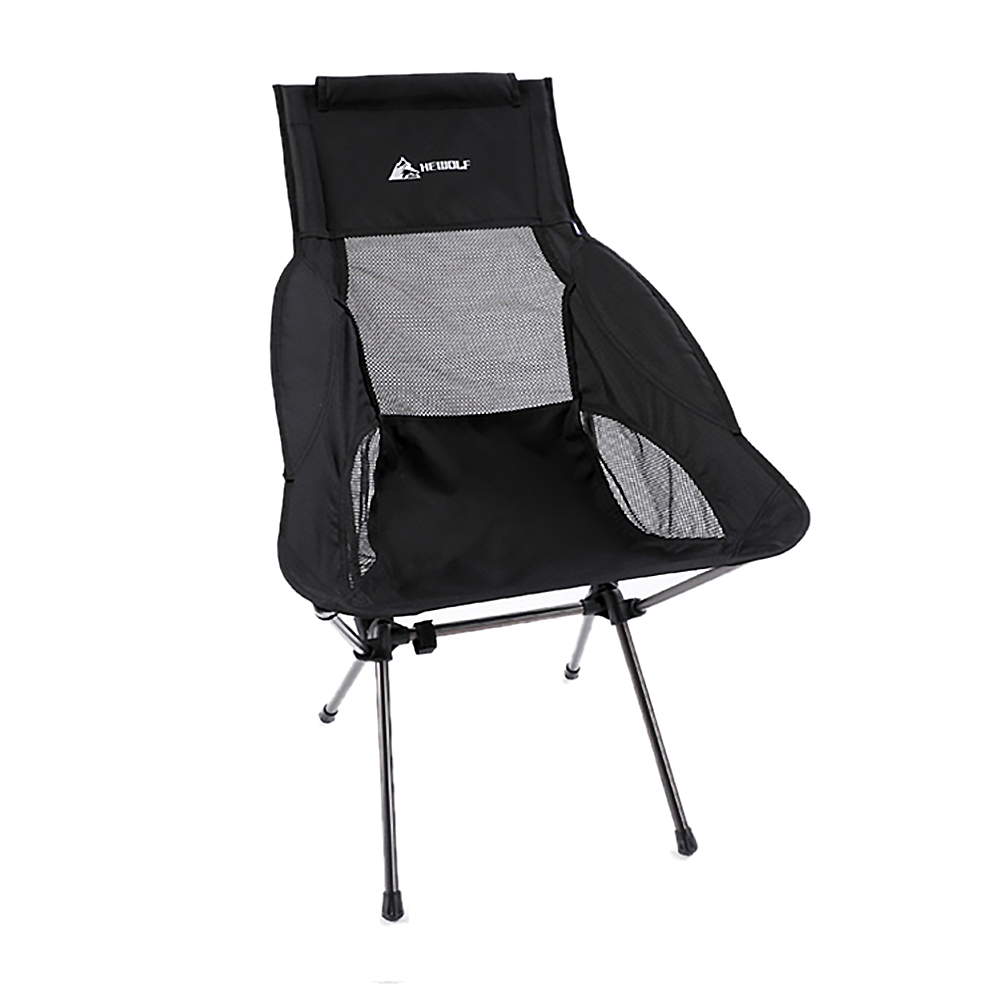 Hewolf Space Large Aluminum Alloy Foldable Chair - Black