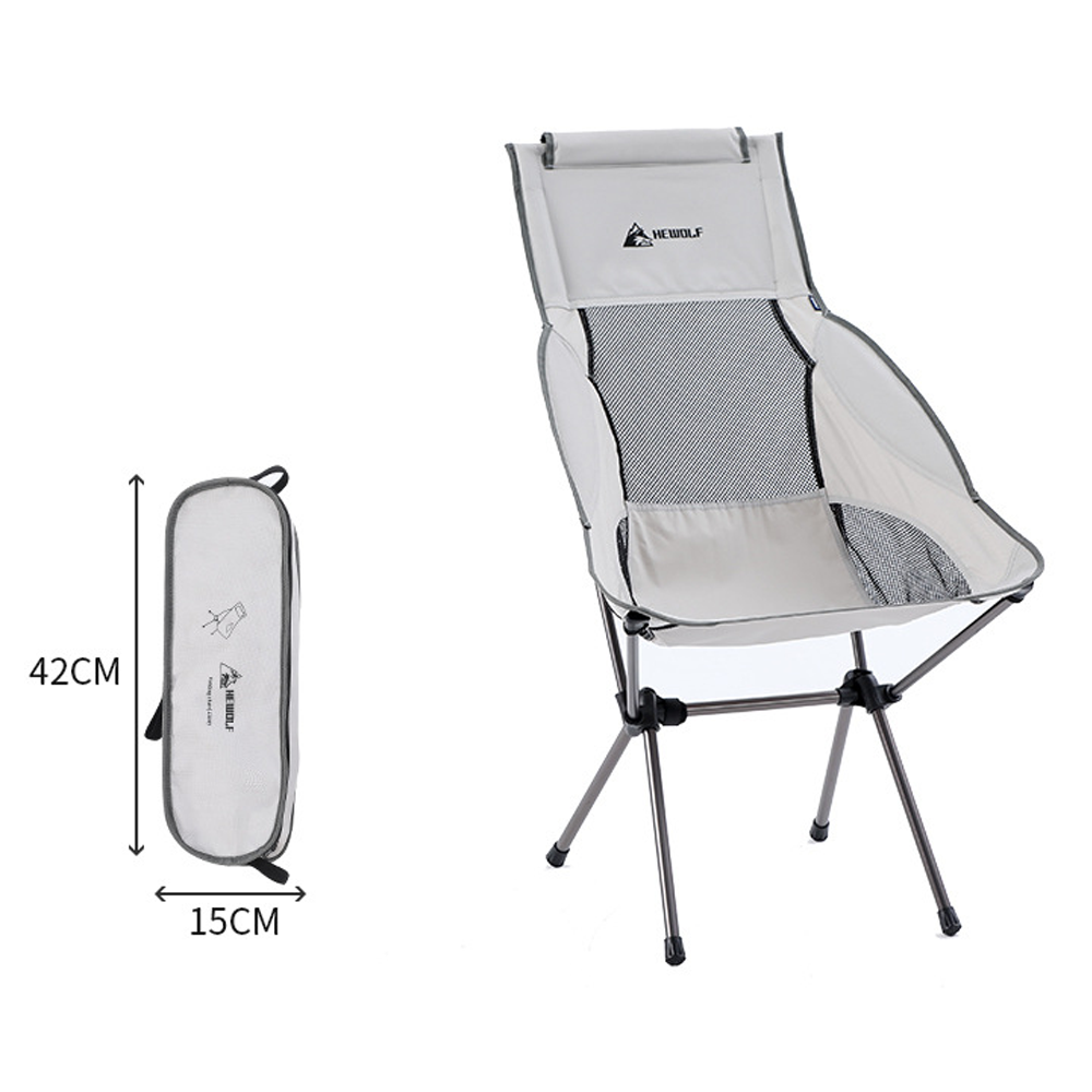 Hewolf Space Large Aluminum Alloy Foldable Chair - Grey