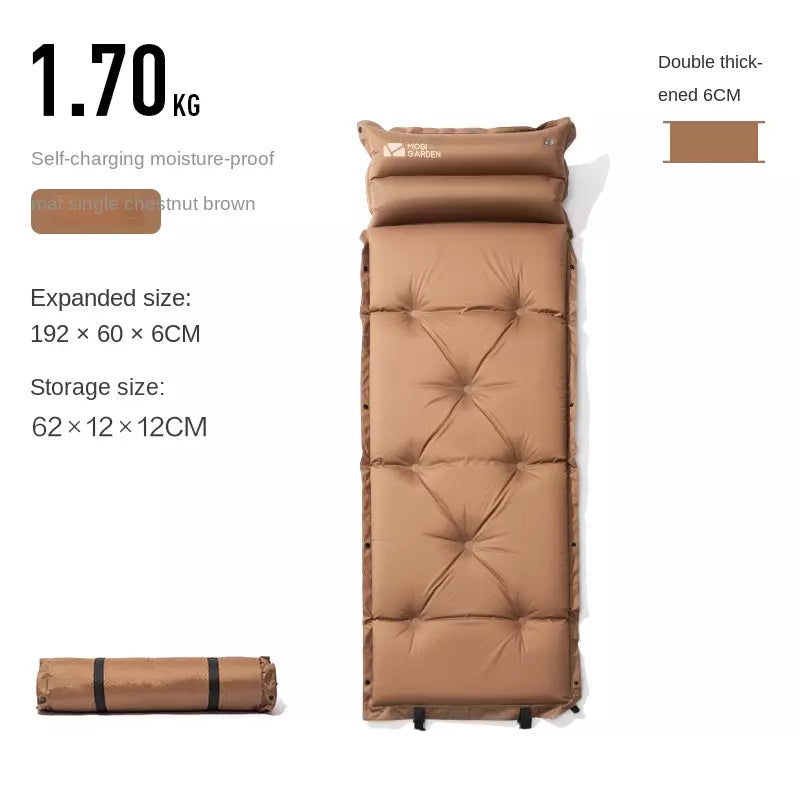 Mobi Garden Aquarius Automatic Inflatable 6cm Single Cushion - Brown