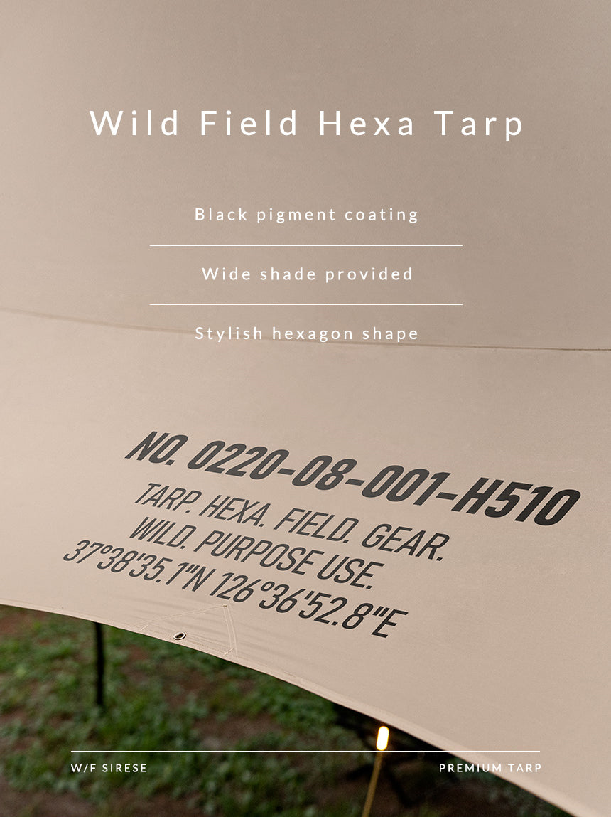 KZM Wild Field Hexa Tarp - Khaki
