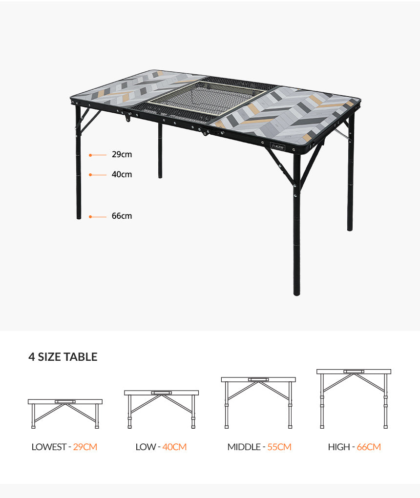 KZM Connect 3 Folding BBQ Table