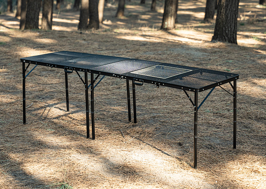 KZM Union Iron Mesh 3 Folding BBQ Table