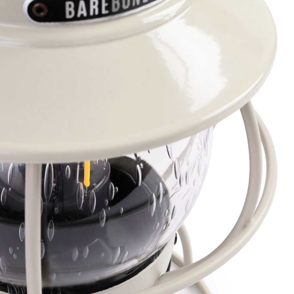 Barebones Railroad Lantern Vintage White (close up view)