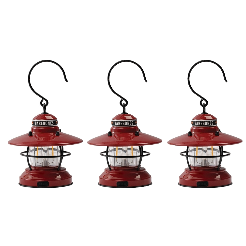 Barebones Edison Mini Lantern Red - (3-Pack)