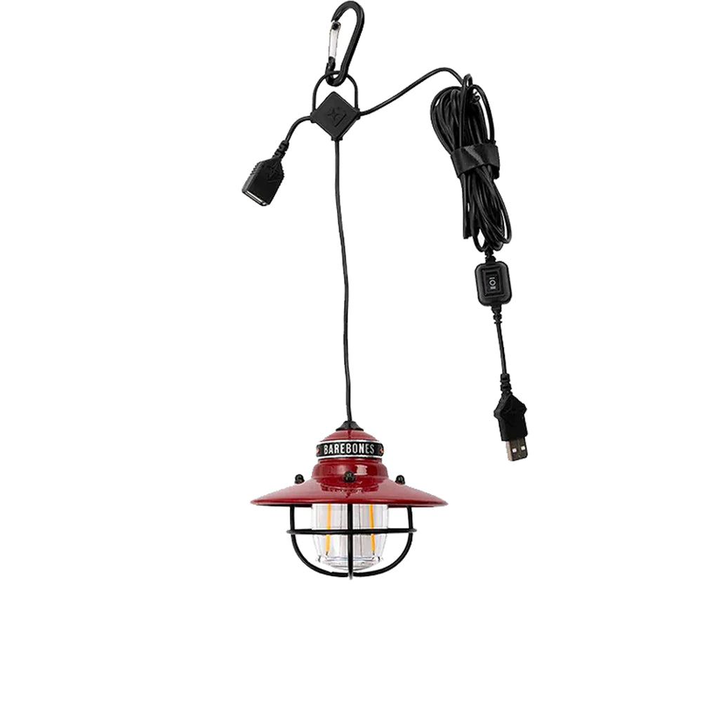 Barebones Edison Pendant Light - Red