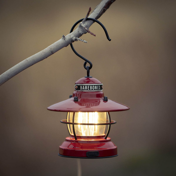 Barebones Edison Mini Lantern - Copper (Hanging on Tree)