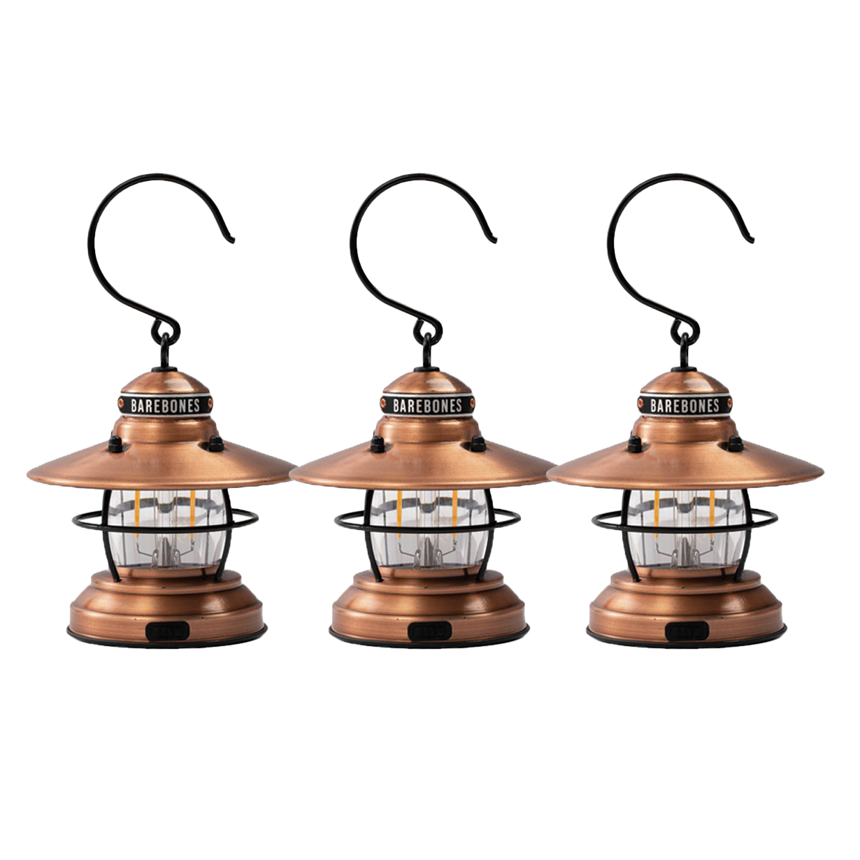 Barebones Edison Mini Lantern Copper - (3-Pack)