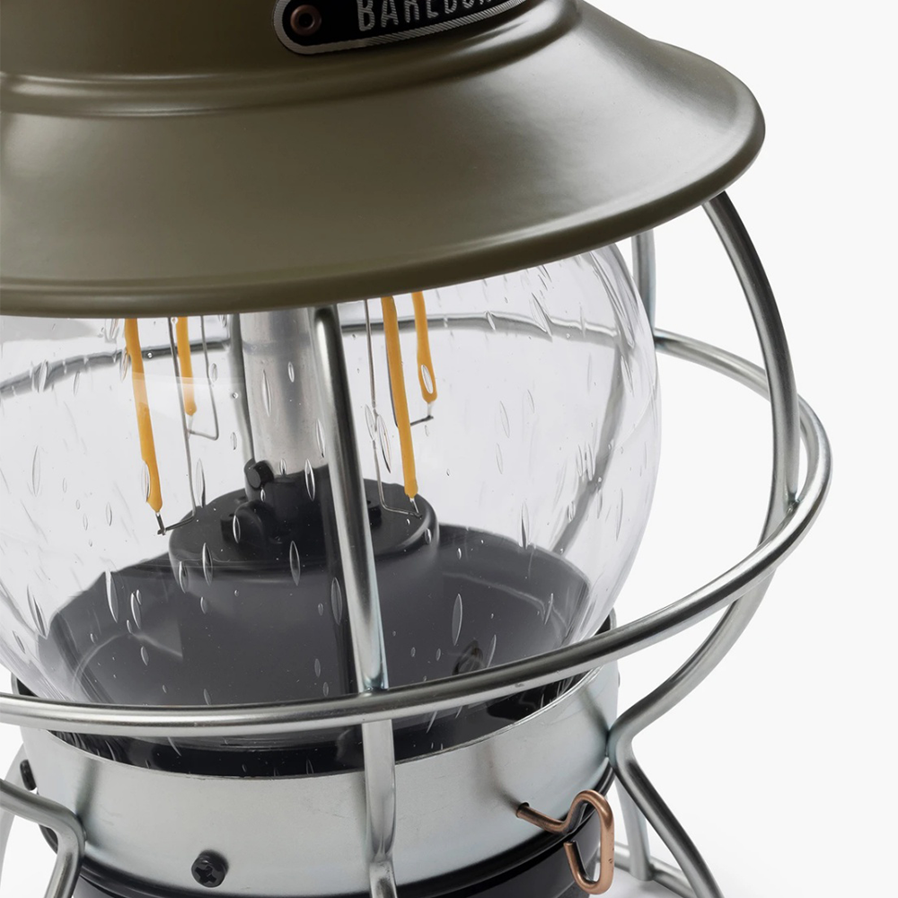 Barebones Railroad Lantern Olive Drab (close up view)