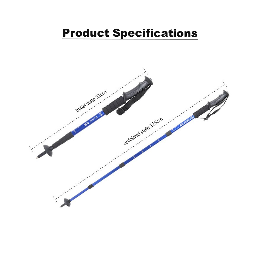 Hewolf Aluminum Alloy Trekking Poles - Blue