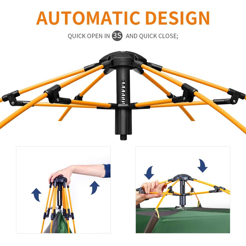 Automatic Tent - Hewolf 5-8P Outdoor Camping Tent - Green