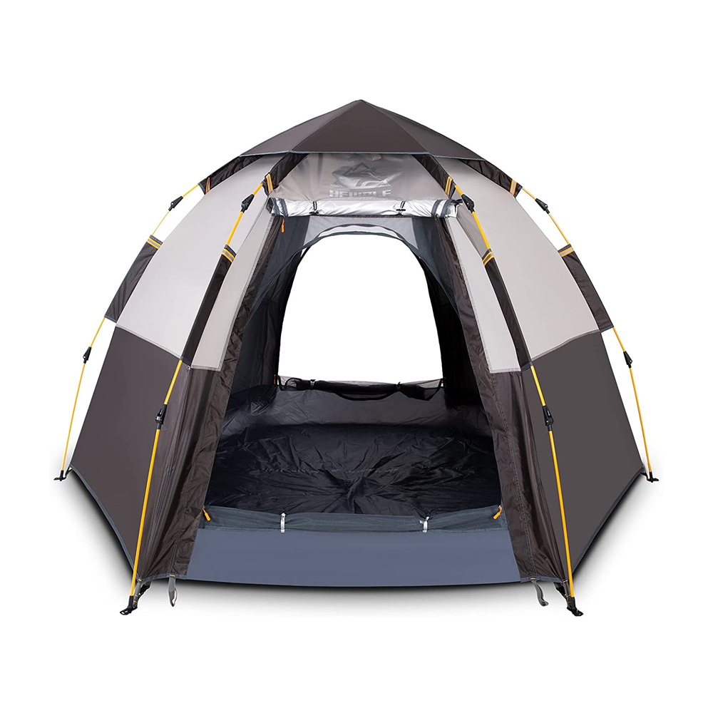 Hewolf 5-8P Outdoor Camping Tent - Black Silver