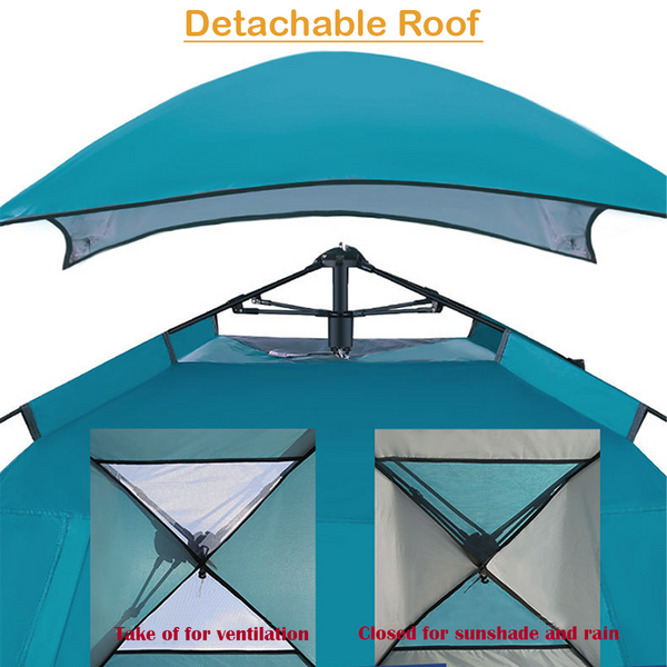 Hewolf Auto 4 Person Tent Teal