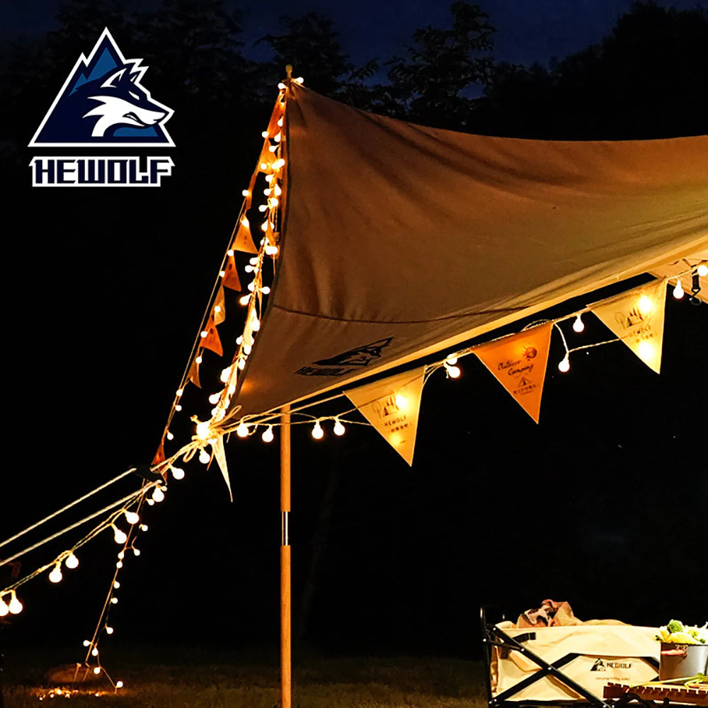 Hewolf LED Outdoor Bulb String Light 6m/10m & Battery/USB