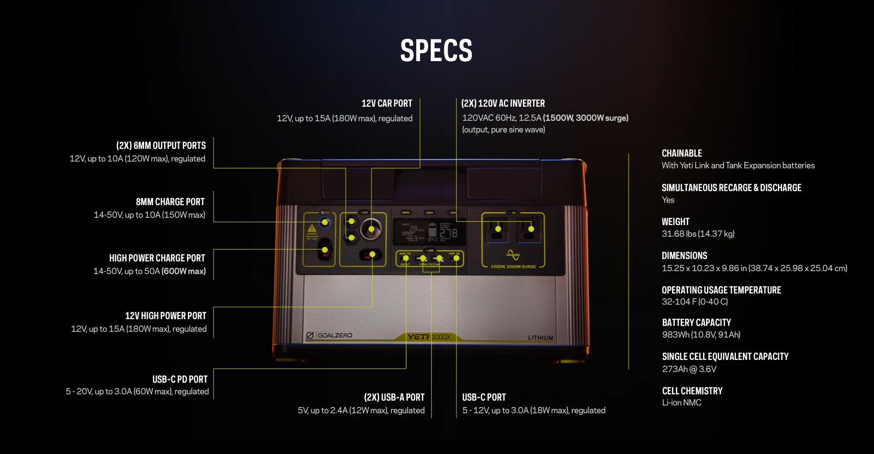 Goal Zero Yeti 1000x (UK 3-pin socket)