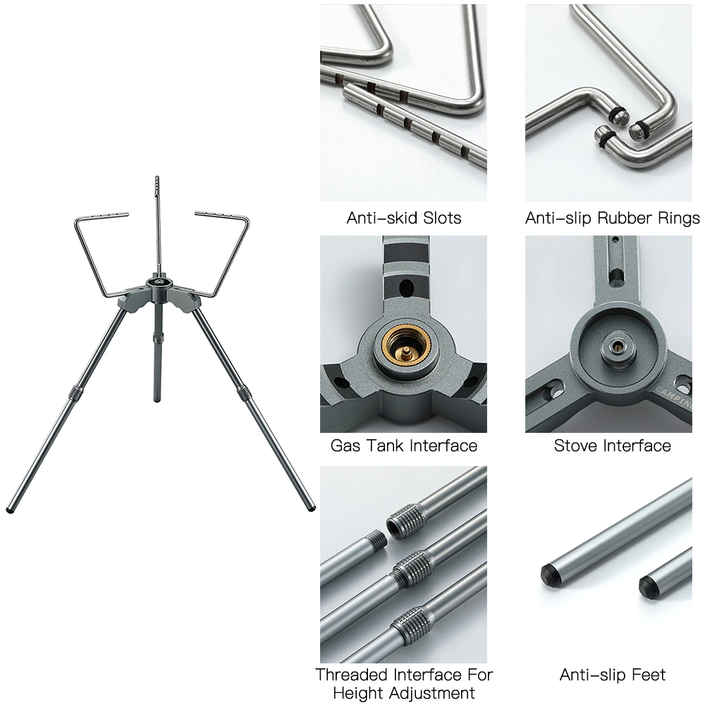 Campingmoon Anti-Slip Camping Stove Rack Stand