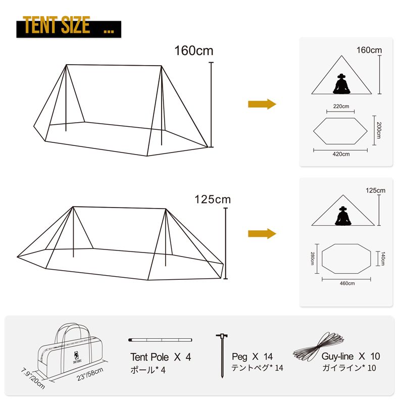 OneTigris Roc Shield Bushcraft 2-3 person Tent TC Version - Ranger Green