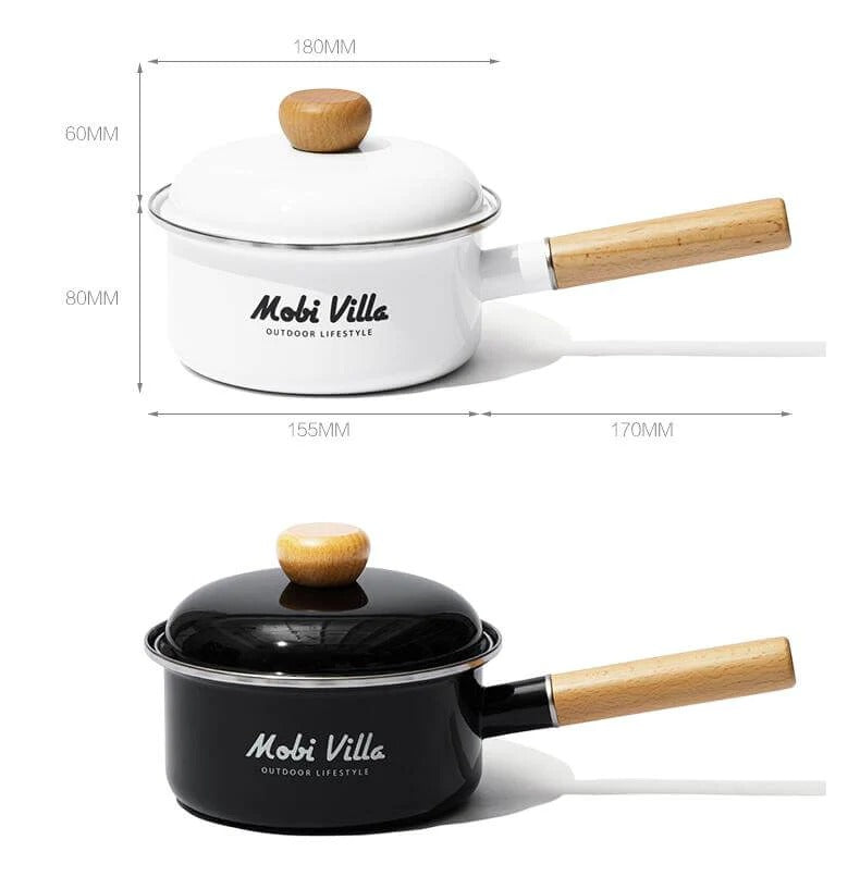 Mobi Garden Huan Yan Enamel Saucepan - Black