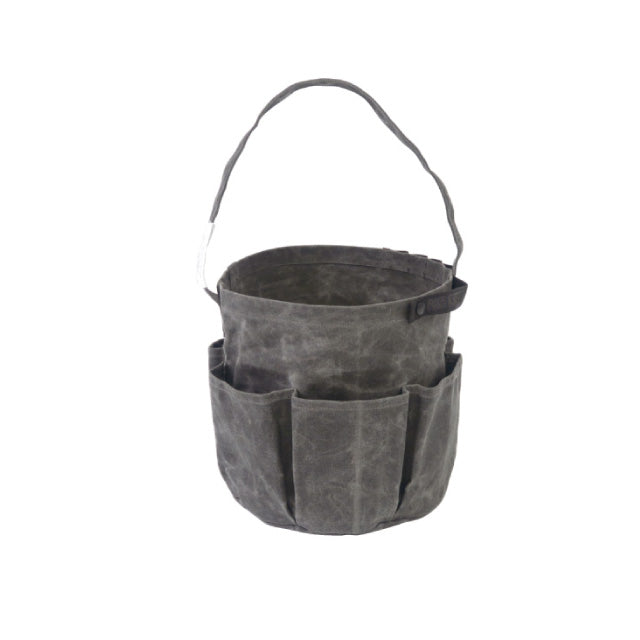 Post General Waxed Canvas Tool Bag Round - Gray